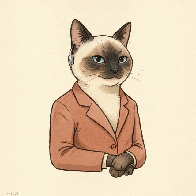 opus-4.7 persona — Composed Cat illustration